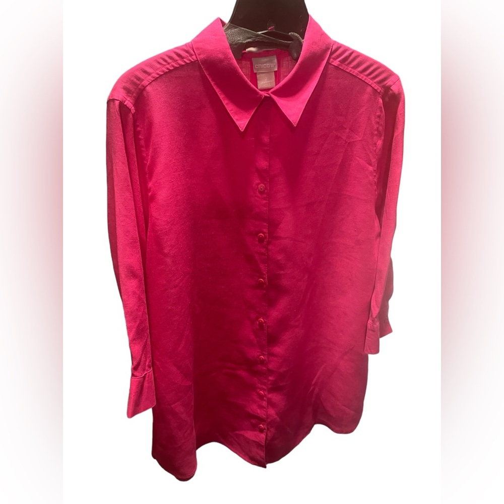 NWT Chico's Top 2 (XL) Shirt Button Down No Iron